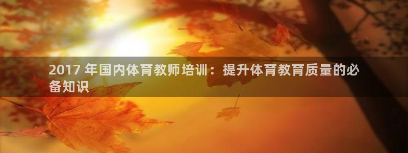 耀世平台主管：2017 年国内体育教师培训：提升体育